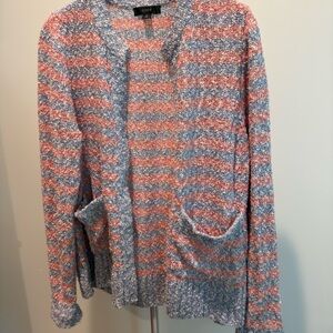 J.Crew Tweed Stripe Open-Front Cardigan Sweater – Style #AK161 – Size M